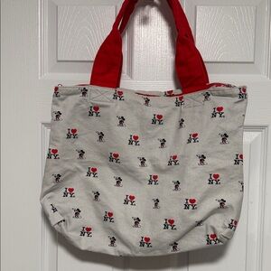 Disney: Mickey Mouse I Love NY Tote Bag - Red and White